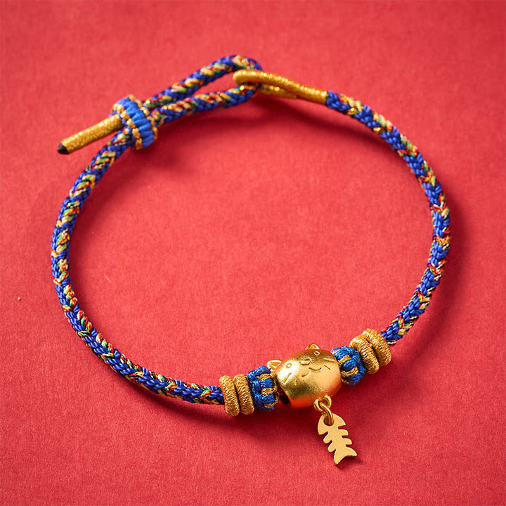 Buddha Stones Copper Cat Fish Multiple Colors String Balance Bracelet - image 11
