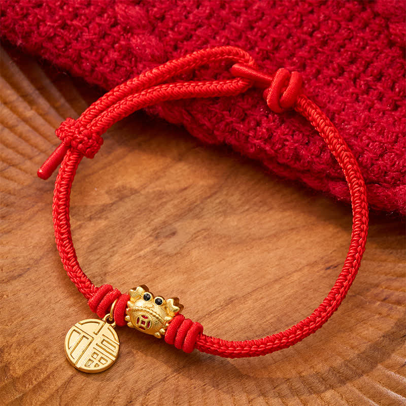 Buddha Stones Fu Character Chinese Coin Red String Fortune Bracelet - Red(Wrist Circumference: 6.7–7.5 in/17–19 cm) - image 10