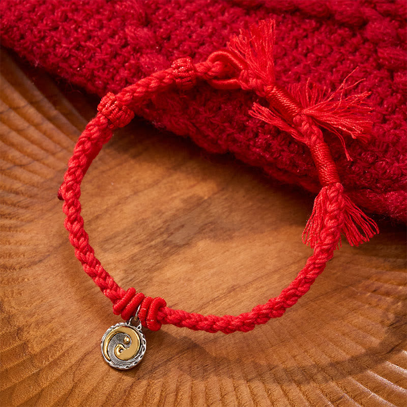 Buddha Stones Copper Yin Yang Red String Balance Bracelet - Red String - image 0