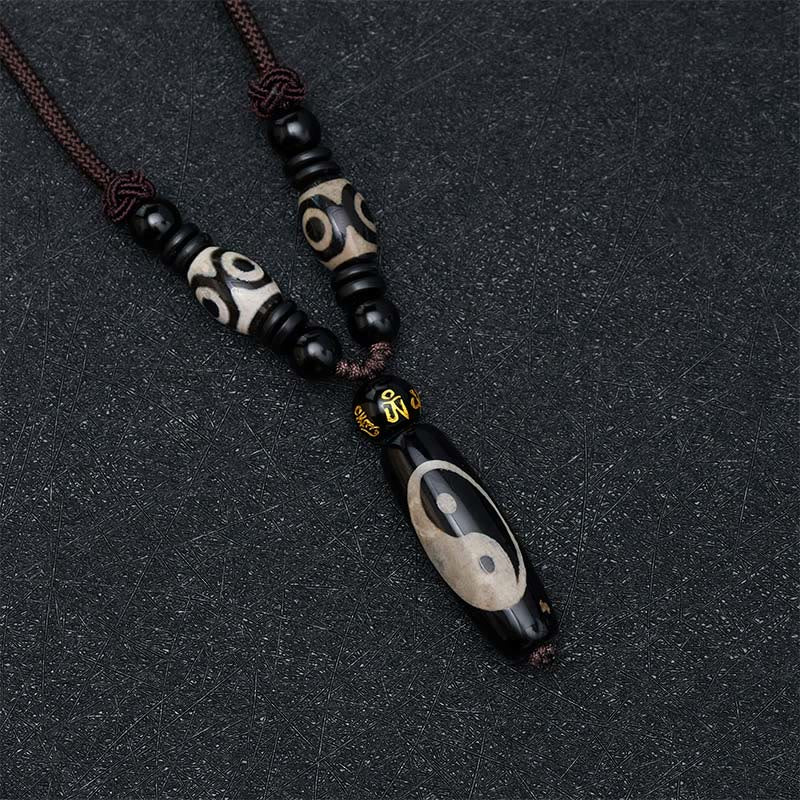 Buddha Stones Black Onyx Yin Yang Harmony Rope Necklace - image 2