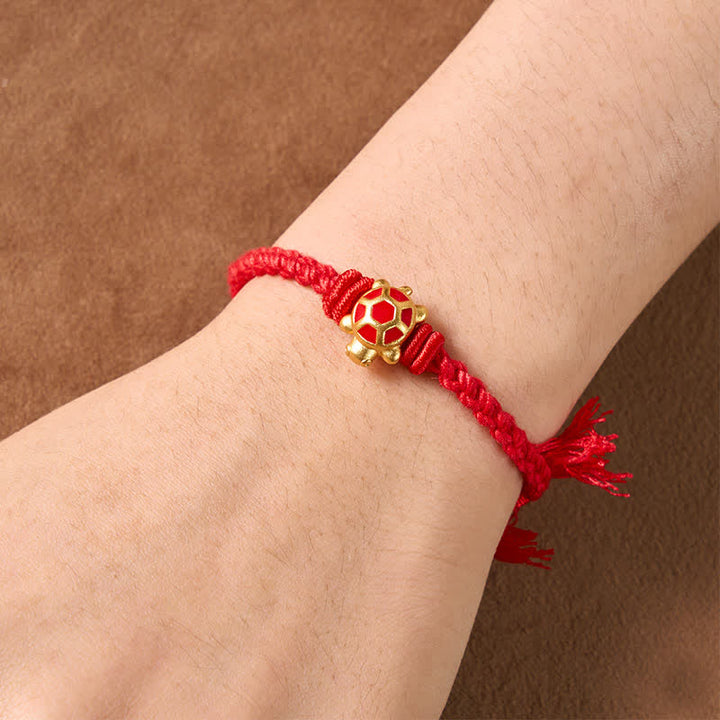 Buddha Stones Longevity Turtle Red String Balance Tibet Adjustable Bracelet - image 3