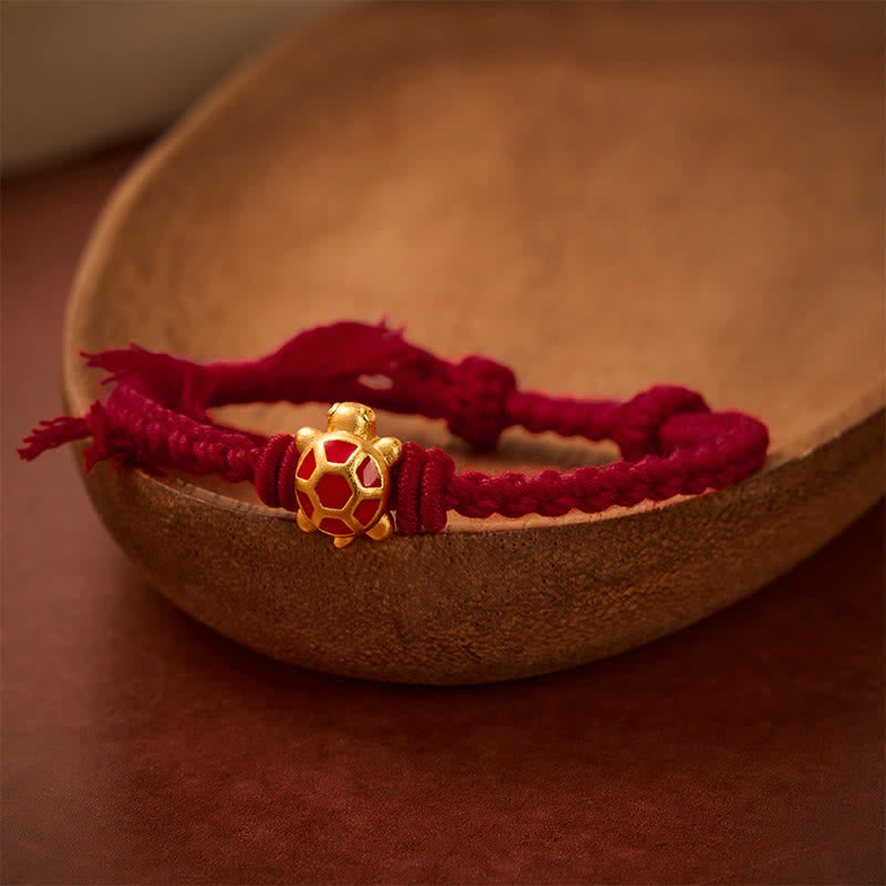 Buddha Stones Longevity Turtle Red String Balance Tibet Adjustable Bracelet - Dark Red(Wrist Circumference: 5.5–6.7 in/14–17 cm) - image 10