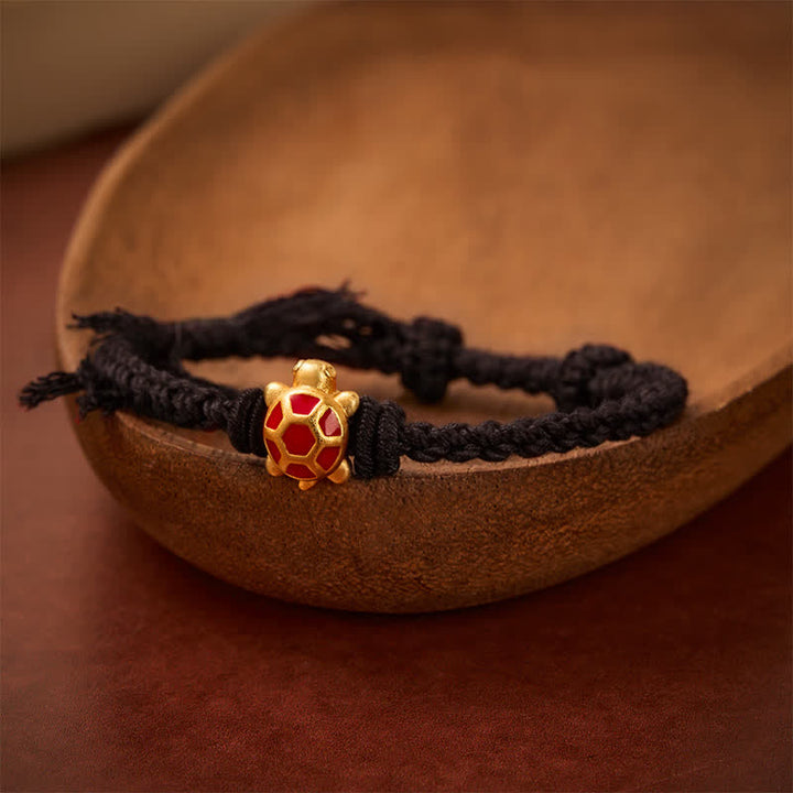 Buddha Stones Longevity Turtle Red String Balance Tibet Adjustable Bracelet - Black(Wrist Circumference: 5.5–6.7 in/14–17 cm) - image 12