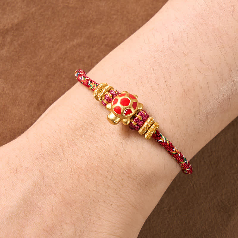 Buddha Stones Five Color Hand Woven String Longevity Turtle Protection Adjustable Bracelet - image 17
