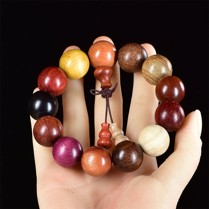 Buddha Stones  108 Beads Wenge Wood Mala Blessing Meditation Bracelet - 18mm Bracelet - image 9