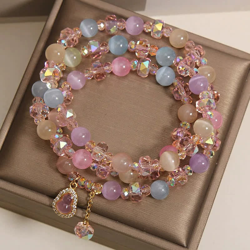Buddha Stones Multicolor Cat's Eye Gourd Love Beads Bracelet - image 4