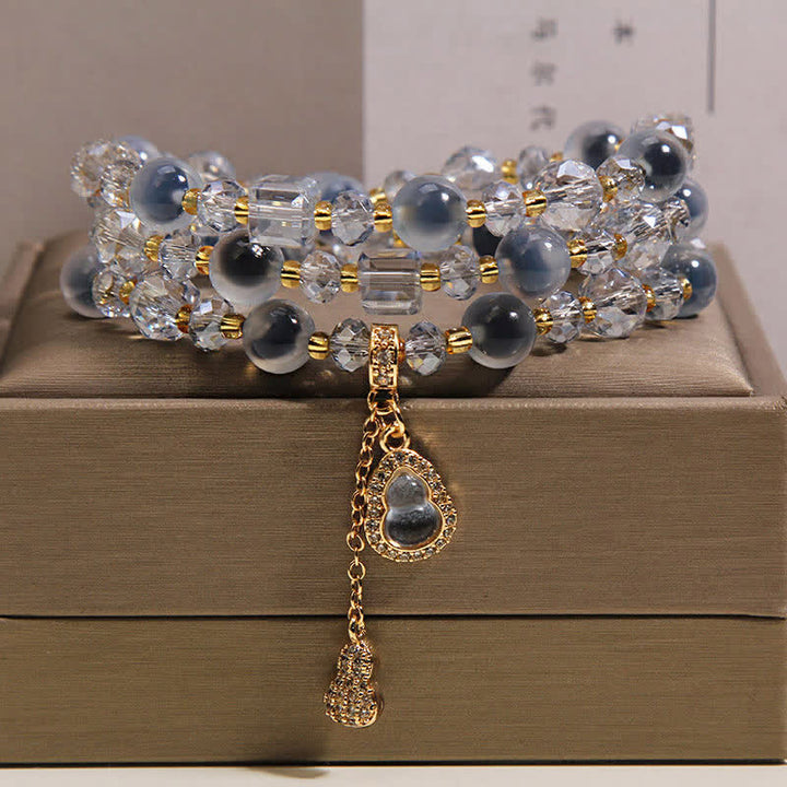 Buddha Stones Candy Agate Gourd Charm Triple Wrap Harmony Bracelet - Candy Agate(Hope ♥ Balance) - image 0