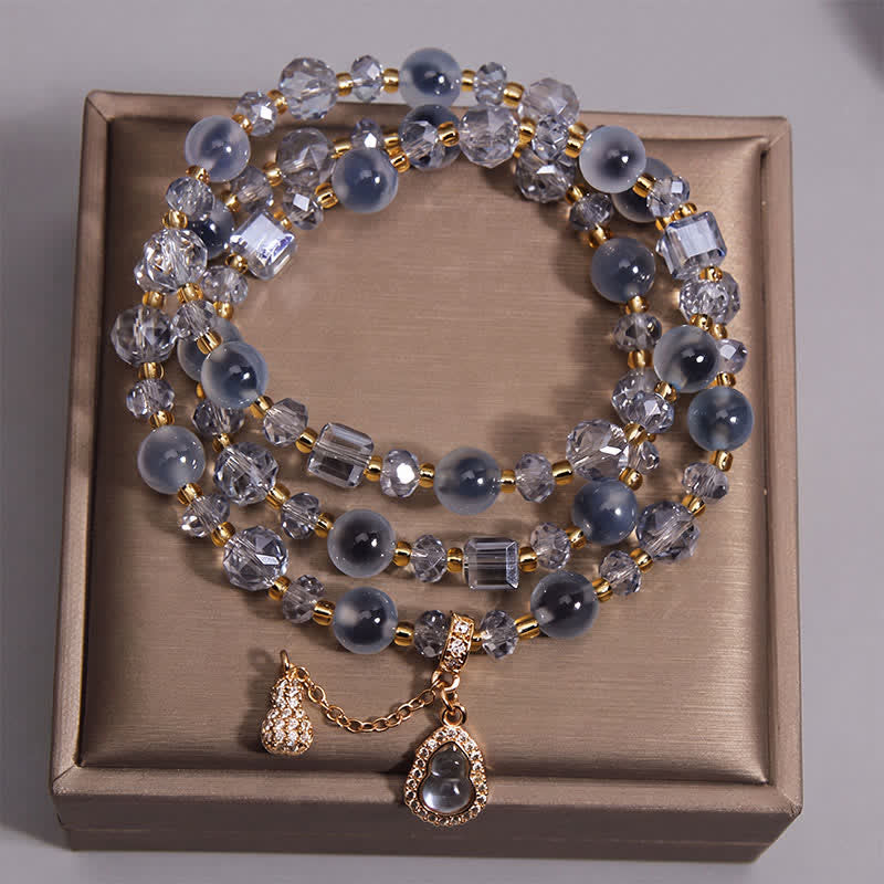 Buddha Stones Candy Agate Gourd Charm Triple Wrap Harmony Bracelet - image 4