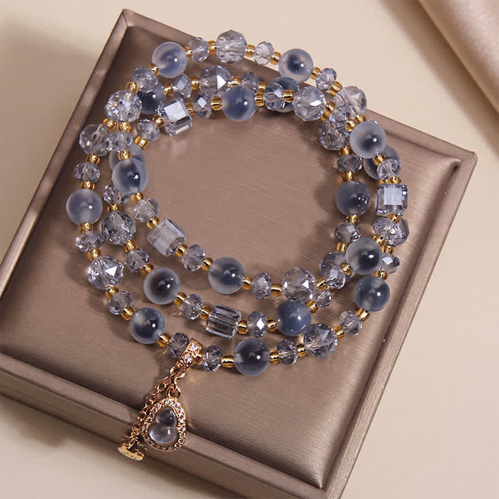 Buddha Stones Candy Agate Gourd Charm Triple Wrap Harmony Bracelet - image 7