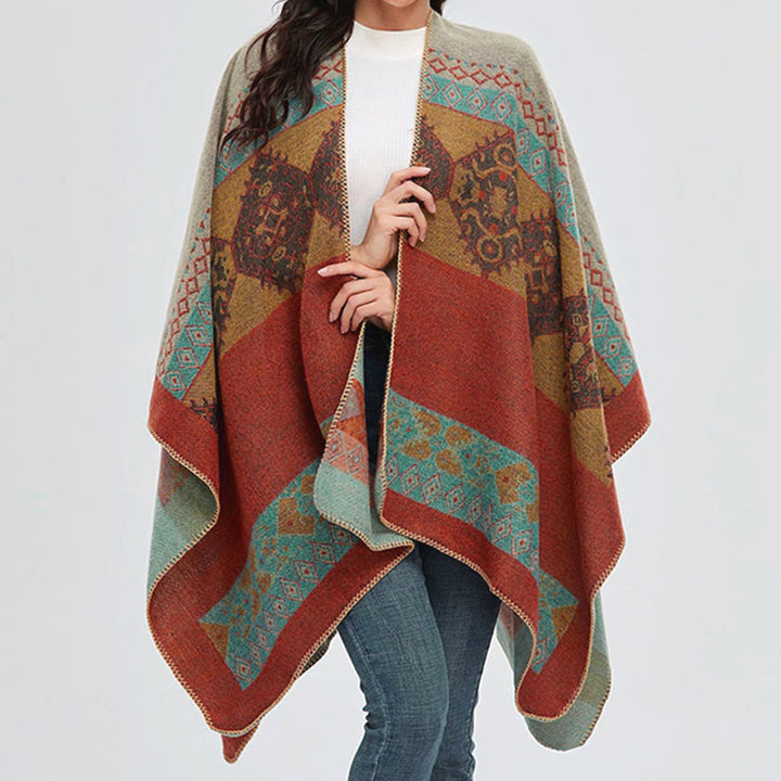 Buddha Stones Tibetan Shawl Diamond Pattern Winter Warm Cloak Scarf - image 11