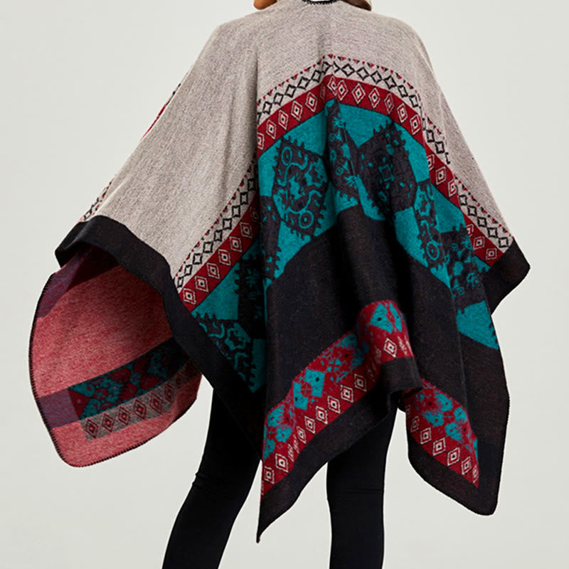 Buddha Stones Tibetan Shawl Diamond Pattern Winter Warm Cloak Scarf - image 20