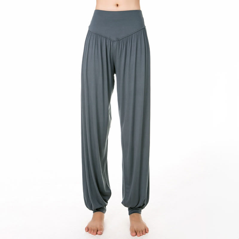 Buddha Stones Plain Color Loose Modal Yoga Dance Harem Pants - image 13