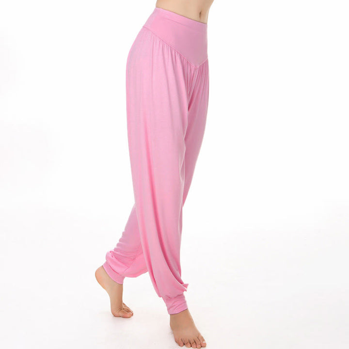 Buddha Stones Plain Color Loose Modal Yoga Dance Harem Pants - image 11