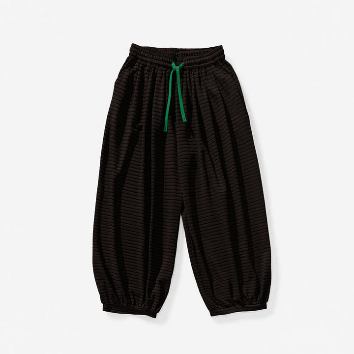 Buddha Stones Fall Casual Minimalist Drawstring Striped Design Ankle Pants Men's Straight Leg Pants With Pocket - image 7