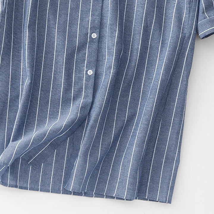 Buddha Stones Spring Casual Minimalist Button-Up Striped Women's Long Sleeve Dresses - image 11