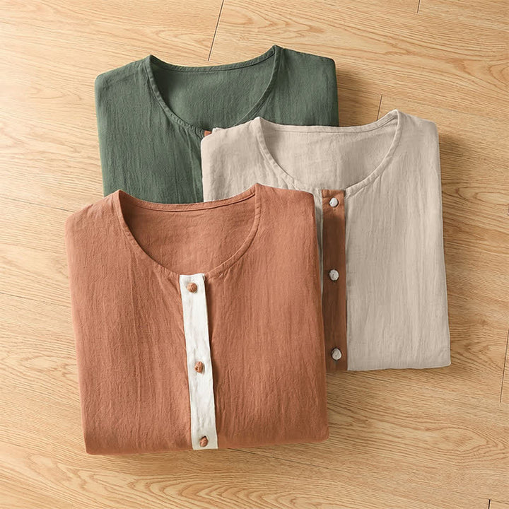 Buddha Stones Summer Casual Patch Pocket Button-Up Solid Women's Short Sleeve Shirts With Pocket - image 23