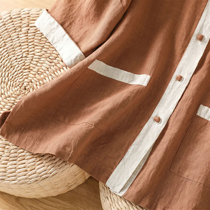 Buddha Stones Summer Casual Patch Pocket Button-Up Solid Women's Short Sleeve Shirts With Pocket - image 13