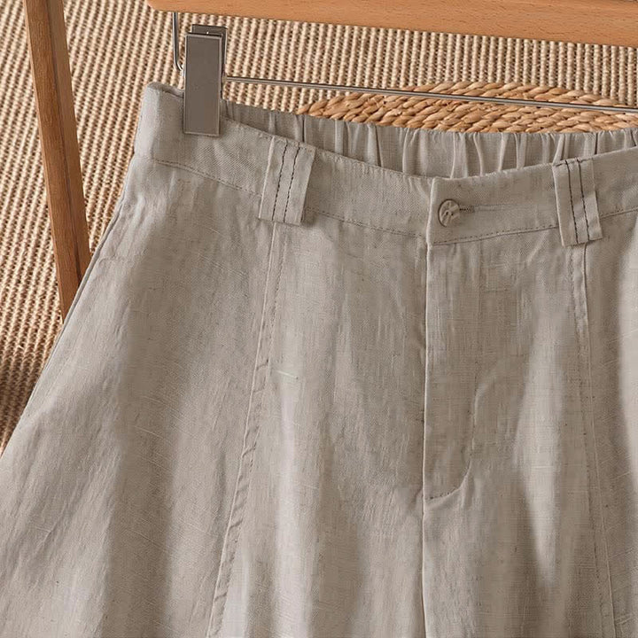 Buddha Stones Spring Summer Casual Solid Zipper Design Ankle Pants Women's Wide Leg Pants With Pocket - image 2