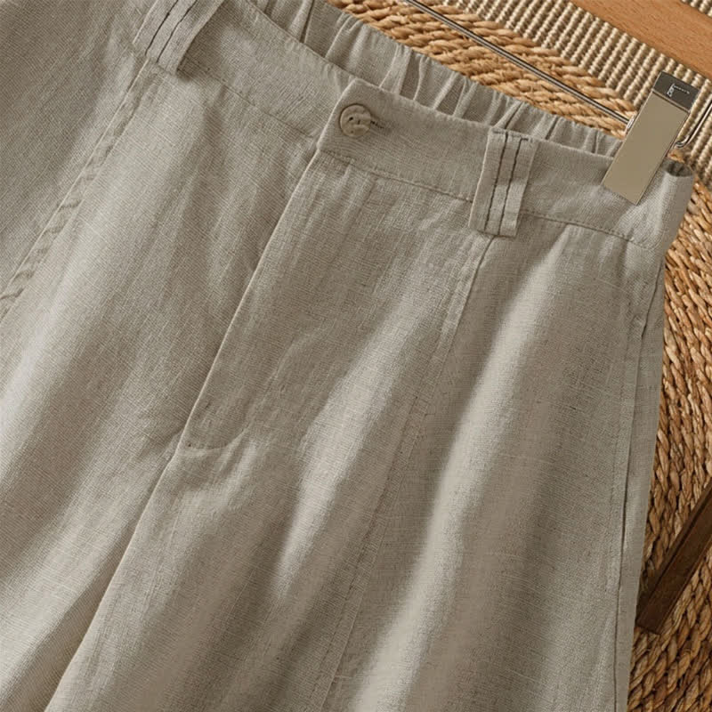 Buddha Stones Spring Summer Casual Solid Zipper Design Ankle Pants Women's Wide Leg Pants With Pocket - image 6