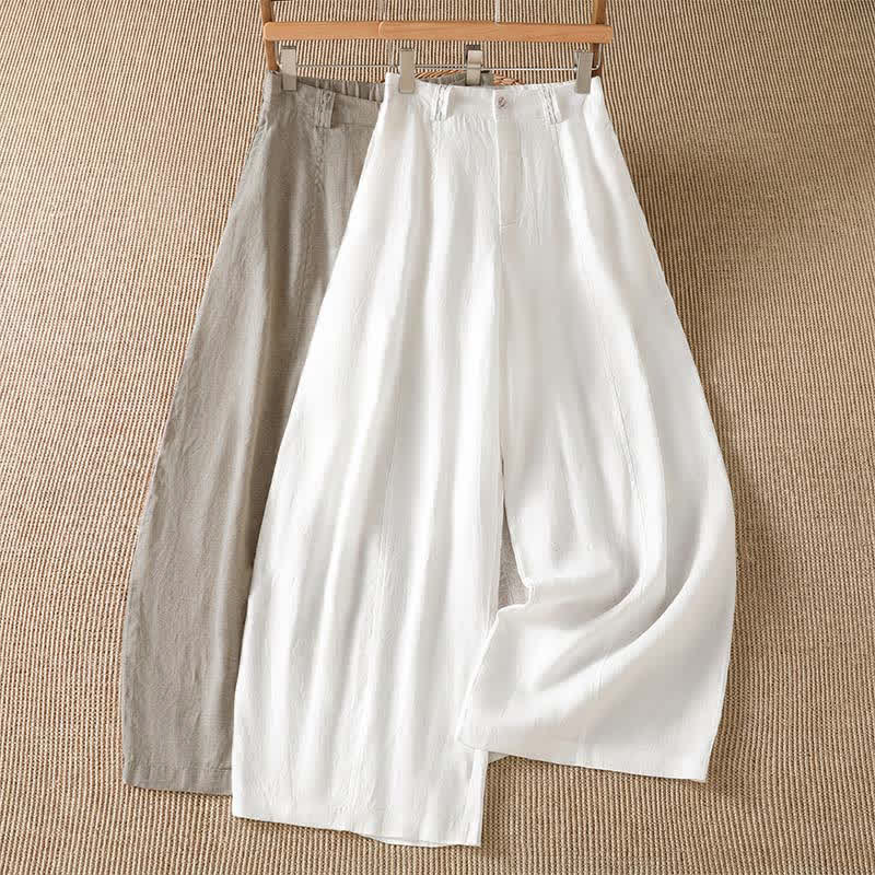 Buddha Stones Spring Summer Casual Solid Zipper Design Ankle Pants Women's Wide Leg Pants With Pocket - image 16