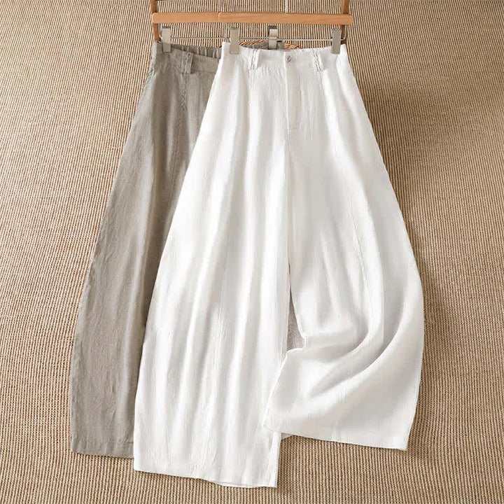 Buddha Stones Spring Summer Casual Solid Zipper Design Ankle Pants Women's Wide Leg Pants With Pocket - image 16