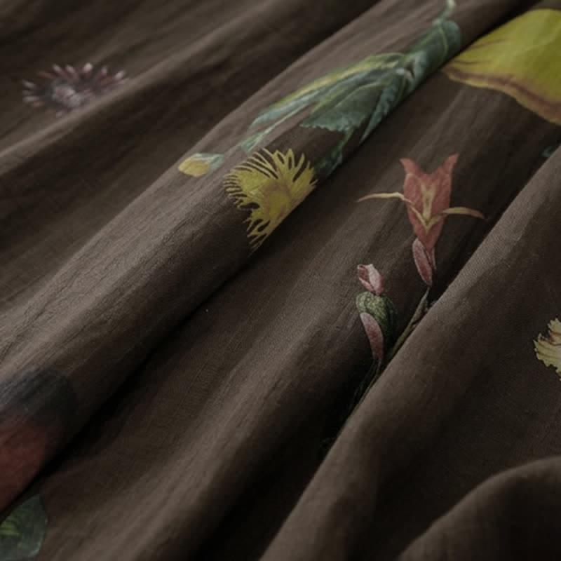 Buddha Stones Spring Summer Boho Floral Ankle Pants Women's Wide Leg Pants With Pockets - image 20