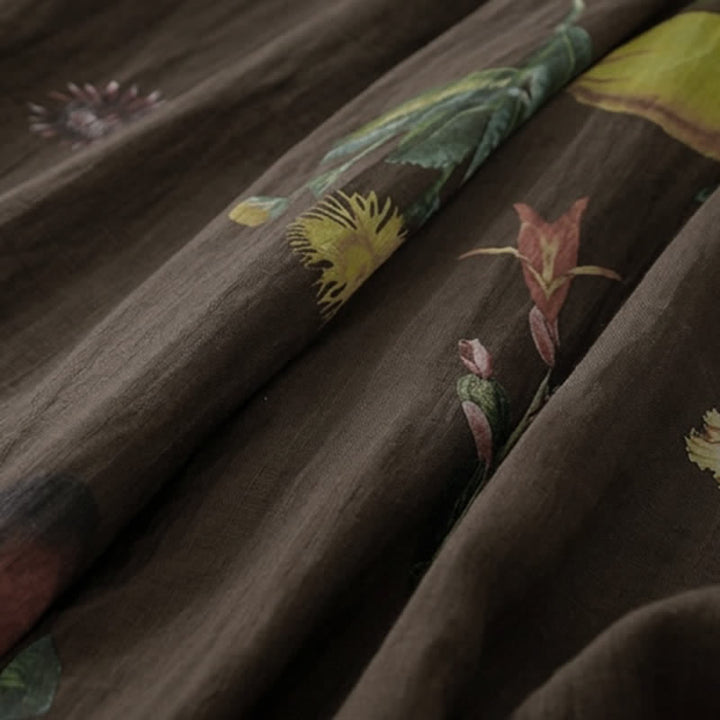 Buddha Stones Spring Summer Boho Floral Ankle Pants Women's Wide Leg Pants With Pockets - image 20