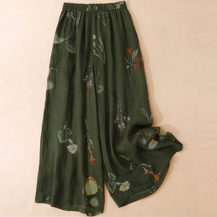 Buddha Stones Spring Summer Boho Floral Ankle Pants Women's Wide Leg Pants With Pockets - image 7