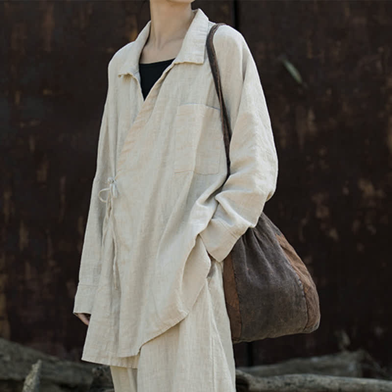 Buddha Stones Meditate Ramie Cotton Clothing - image 13