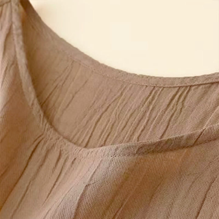 Buddha Stones Casual Plain Handmade Drawstring Waist Midi Dress Sleeveless Dress With Pockets - image 2