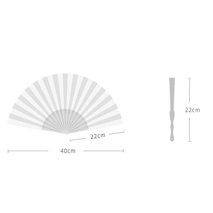 Buddha Stones Vintage Sakura Moon Rabbit Bamboo Foldable Elegant Folding Fan 22 cm - image 3