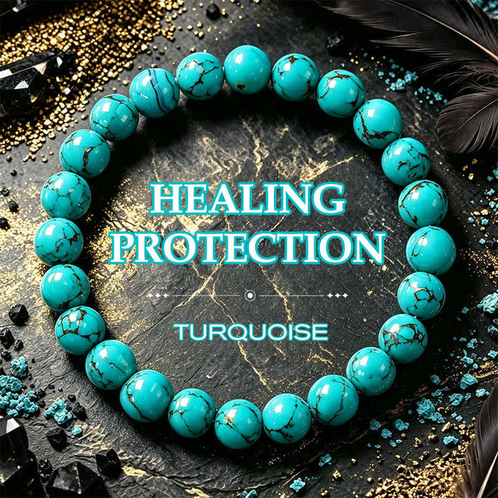 Buddha Stones Turquoise Beads Protection Bracelet - Turquoise(Purification ♥ Serenity) - image 0