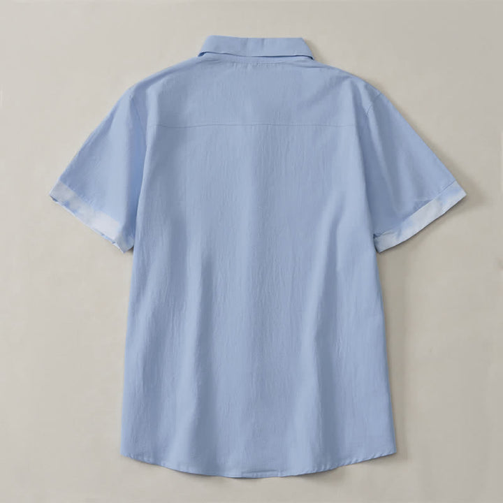 Buddha Stones Summer Casual Boho Tie-Dye Solid Men's Short Sleeve Shirts - image 8