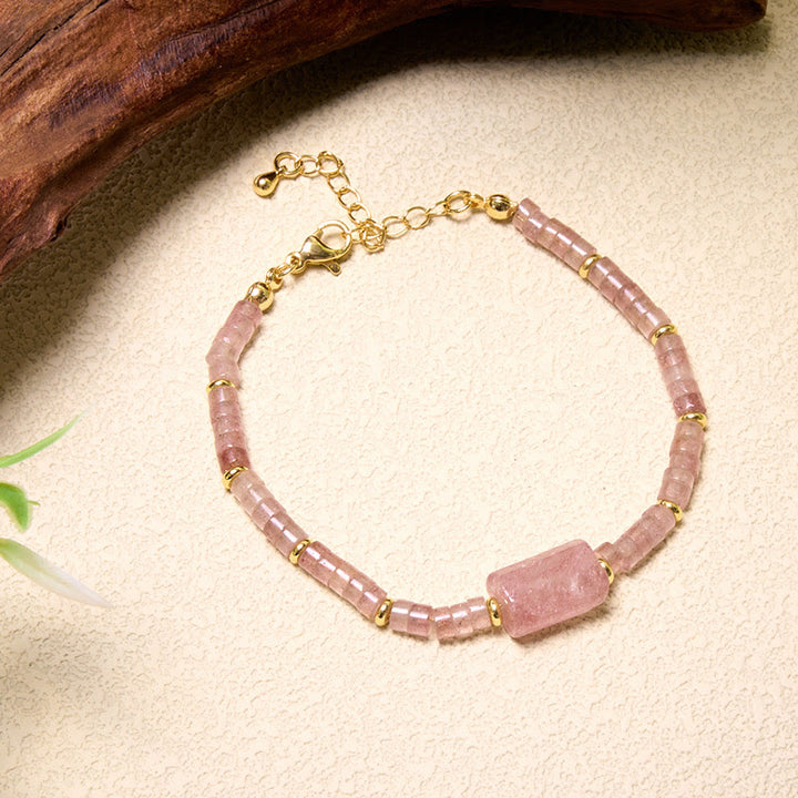 Buddha Stones Amethyst Amazonite Strawberry Quartz Sodalite Truth Faceted Cylinder Accent Bracelet - image 9