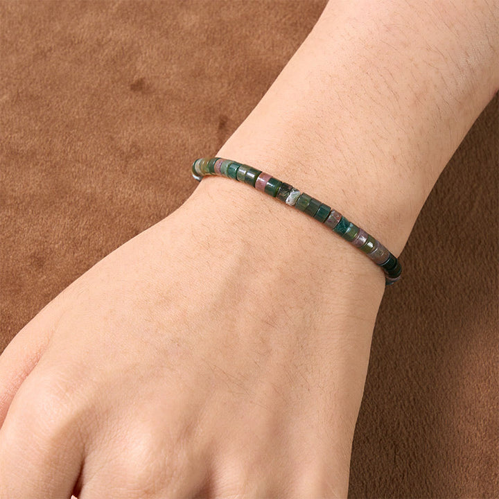 Buddha Stones Lapis Lazuli Truth Straight Cut Flat Bead Bracelet - image 5