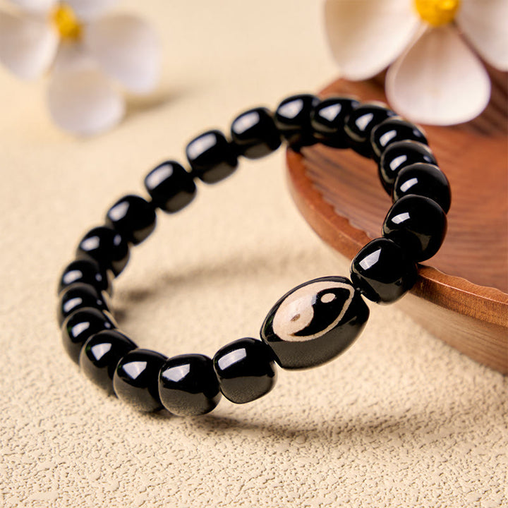 Buddha Stones Black Onyx Yin Yang Beads Harmony Bracelet - Yin Yang(Balance ♥ Harmony) - image 0