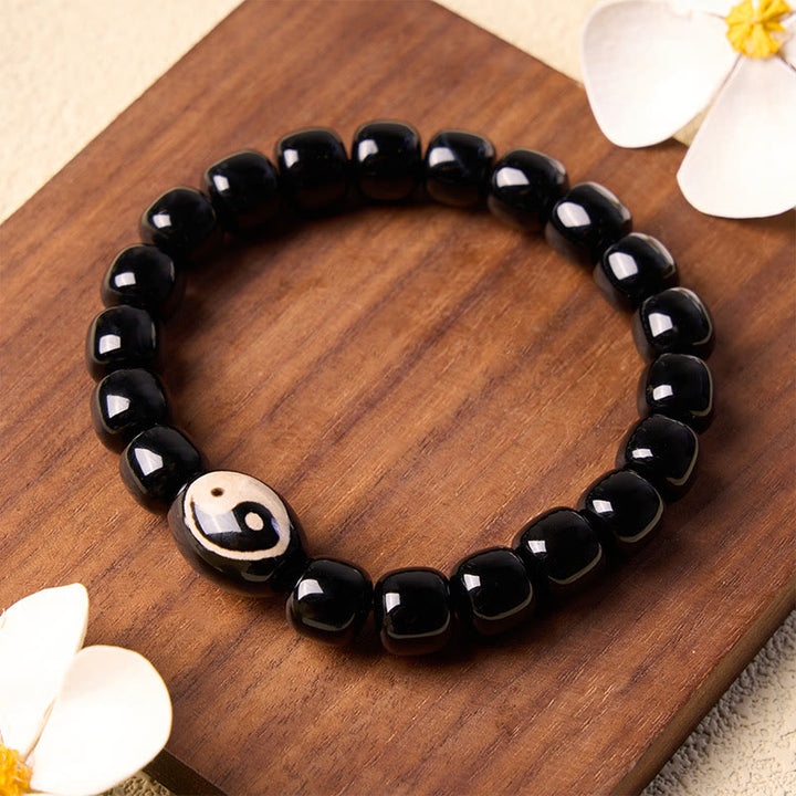 Buddha Stones Black Onyx Yin Yang Beads Harmony Bracelet - image 3