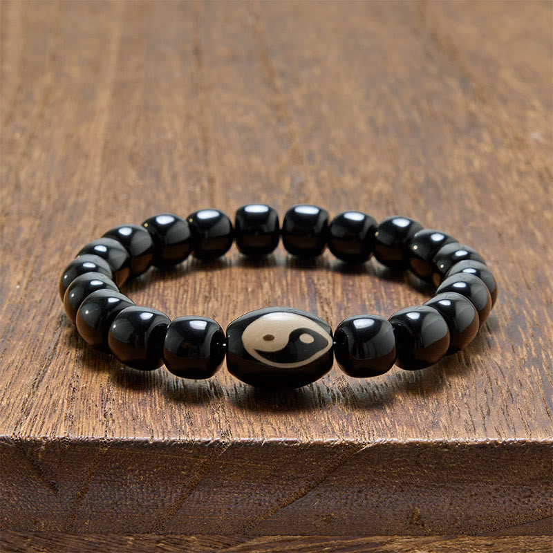 Buddha Stones Black Onyx Yin Yang Beads Harmony Bracelet - image 3