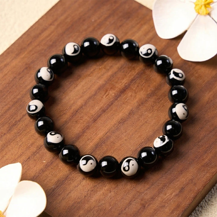 Buddha Stones Black Onyx Yin Yang Beads Balance Bracelet - Yin Yang(Balance ♥ Harmony) - image 0