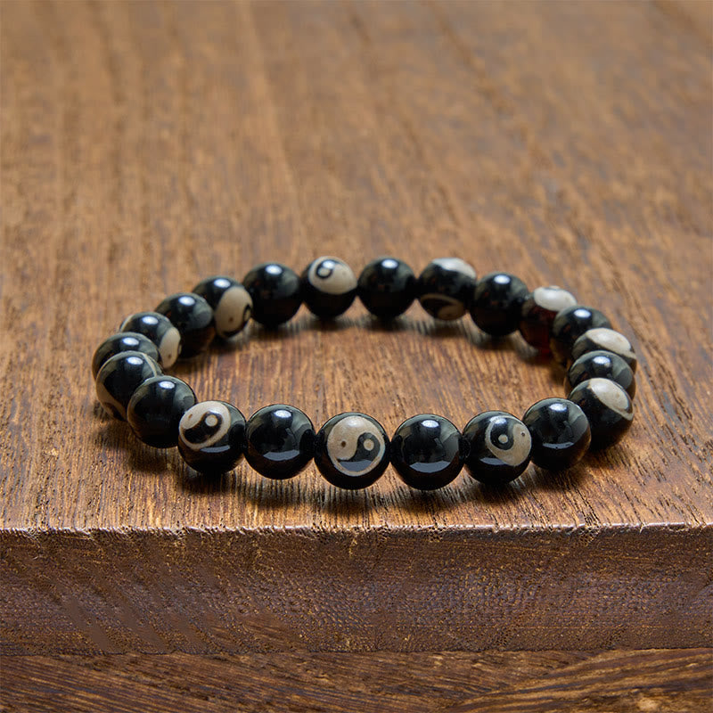 Buddha Stones Black Onyx Yin Yang Beads Balance Bracelet - image 3