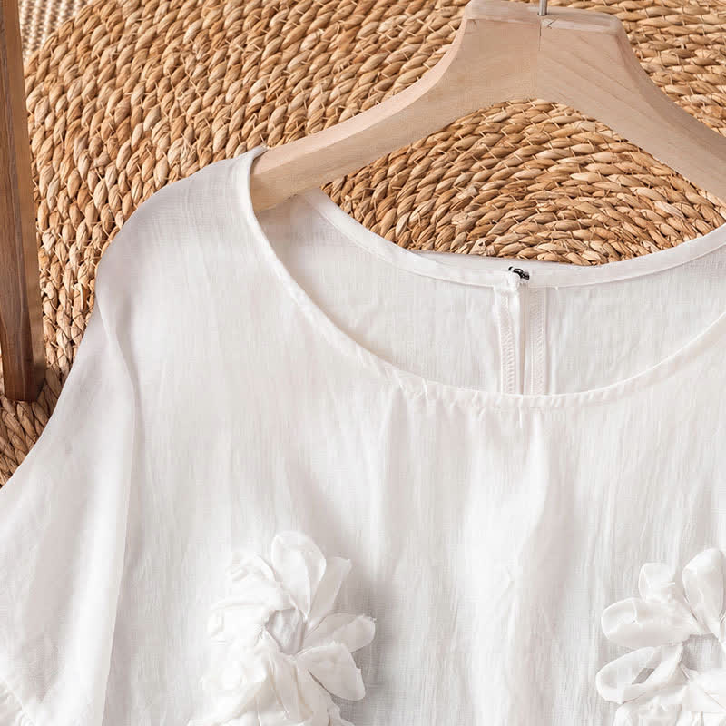 Buddha Stones Summer Casual Boho Floral Women's Short Sleeve T-Shirts - image 2