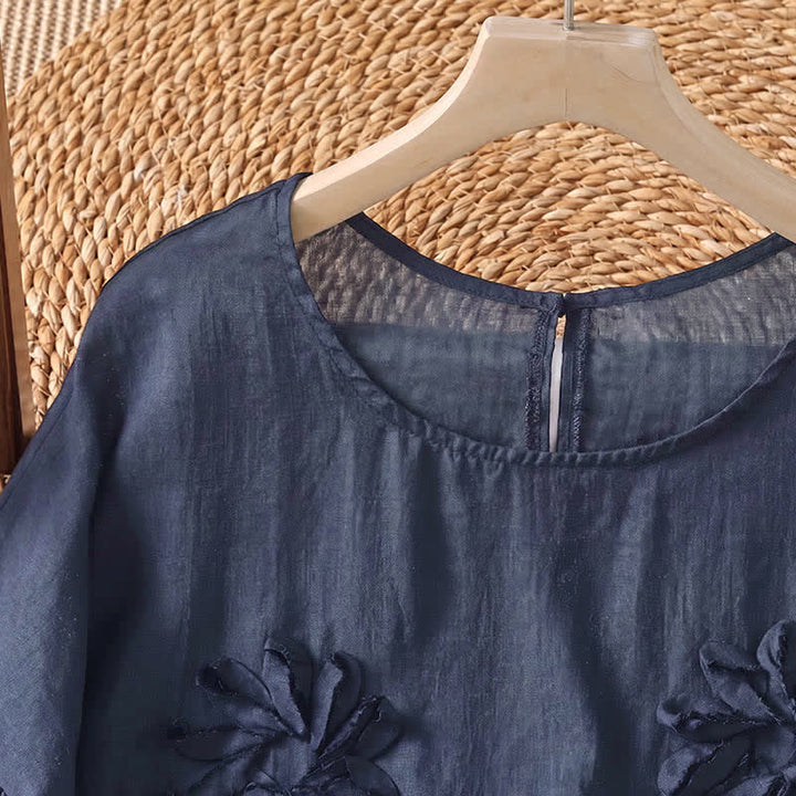 Buddha Stones Summer Casual Boho Floral Women's Short Sleeve T-Shirts - image 8