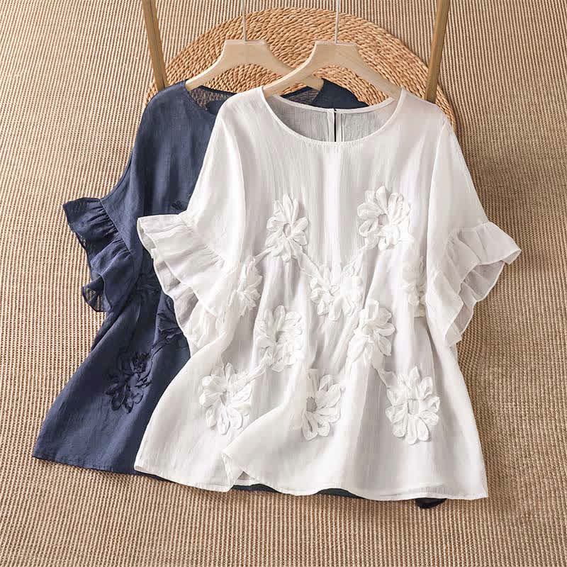 Buddha Stones Summer Casual Boho Floral Women's Short Sleeve T-Shirts - image 13