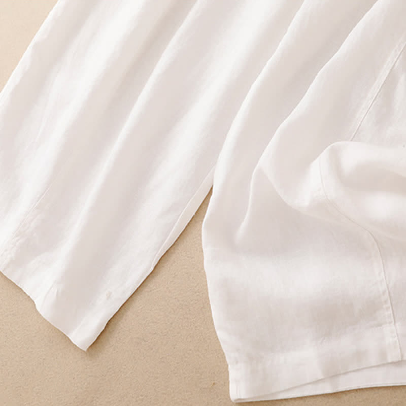 Buddha Stones Spring Summer Casual Minimalist Solid Zipper Design Cropped Pants Women's Wide Leg Pants With Pockets - image 37