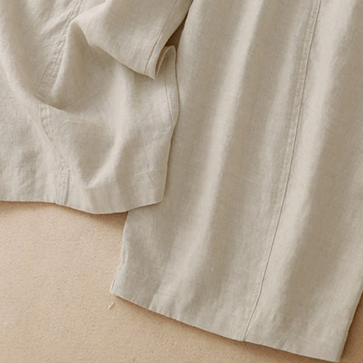 Buddha Stones Spring Summer Casual Minimalist Solid Zipper Design Cropped Pants Women's Wide Leg Pants With Pockets - image 23