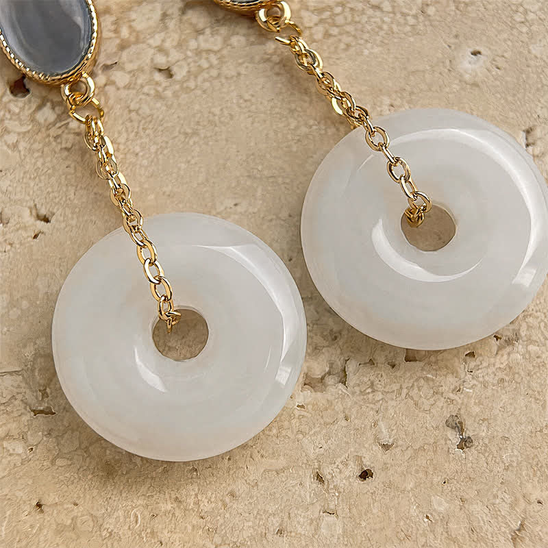 Buddha Stones Liuli Peace Buckle Tranquility Drop Earrings - image 2