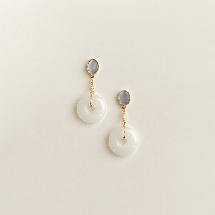 Buddha Stones Liuli Peace Buckle Tranquility Drop Earrings - image 1