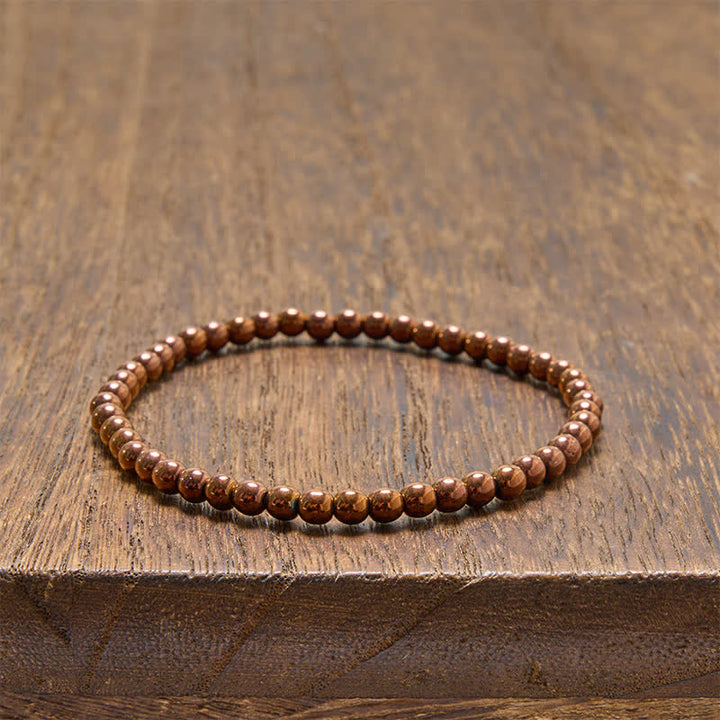 Buddha Stones 2-Piece Set Hematite Grounding Minimalist Round Bead Bracelet - image 9