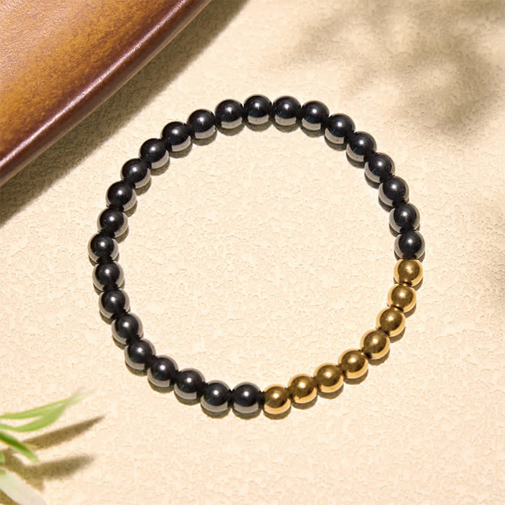 Buddha Stones Hematite Grounding Round Beaded Bracelet - Golden Hematite(Wrist Circumference: 5.5–5.9 in/14–15 cm) - image 11