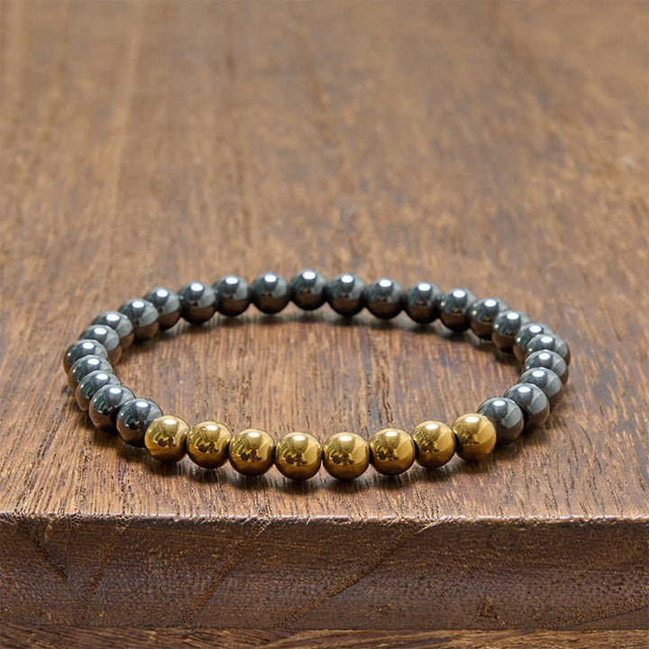 Buddha Stones Hematite Grounding Round Beaded Bracelet - image 14